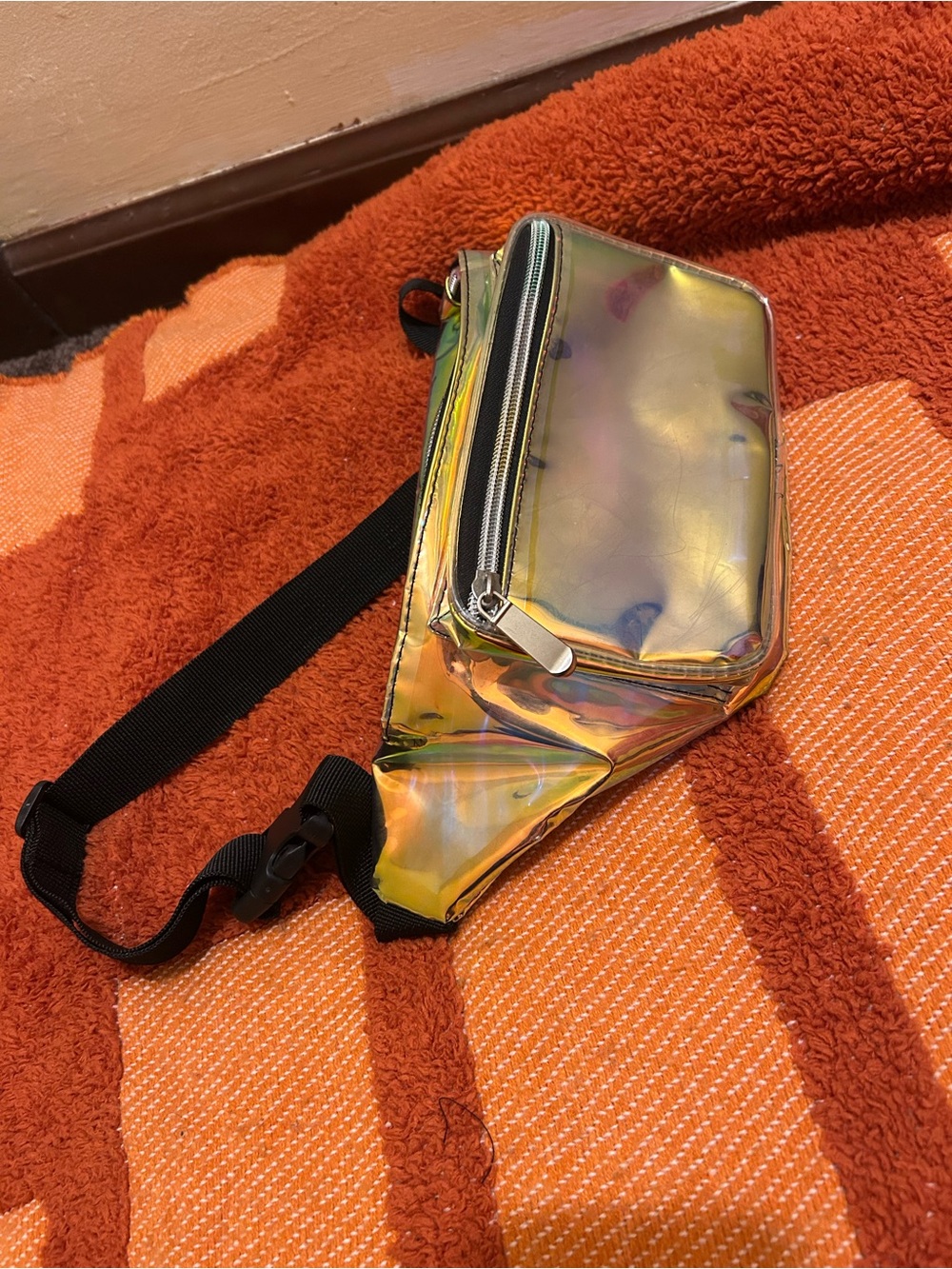Holographic Iridescent Waist Bag - Silver